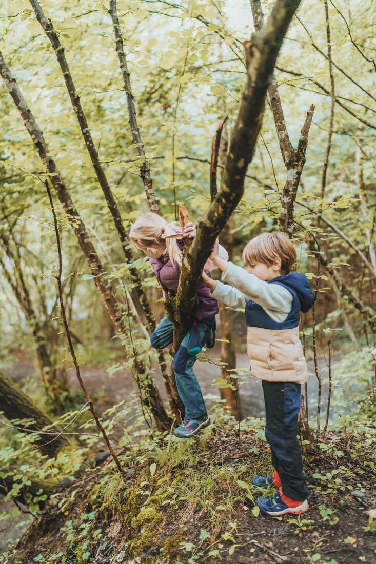 Doudoune sans manches de randonnée beige et bleue - enfant 2-6 ans