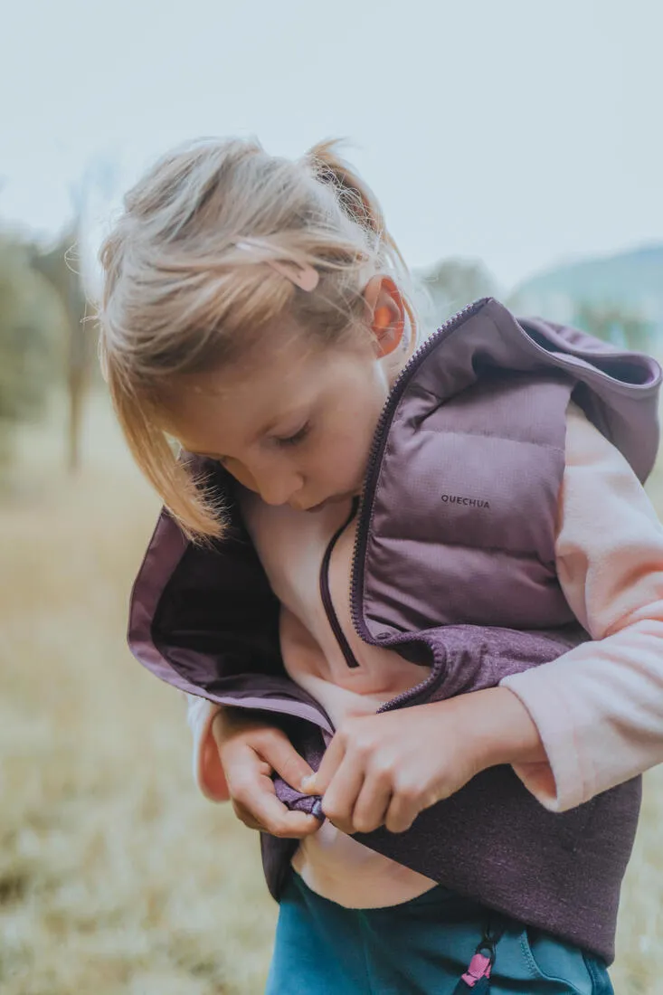 Doudoune sans manches de randonnée violette - enfant 2-6 ans