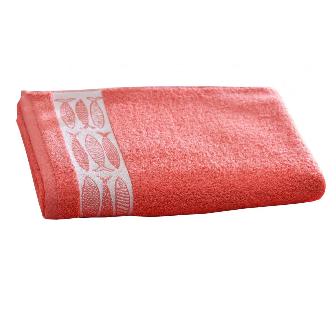 Drap de bain SARDINETTE orange corail en coton | 3 Suisses