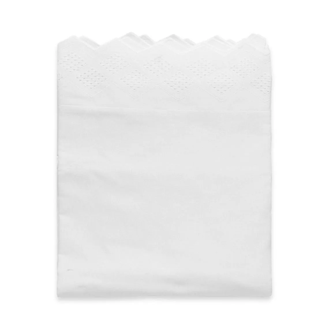 Drap plat brodé en coton OPÉRA  blanc Made in France | 3 Suisses