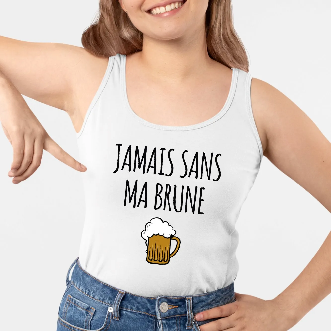 Débardeur Femme Jamais sans ma brune