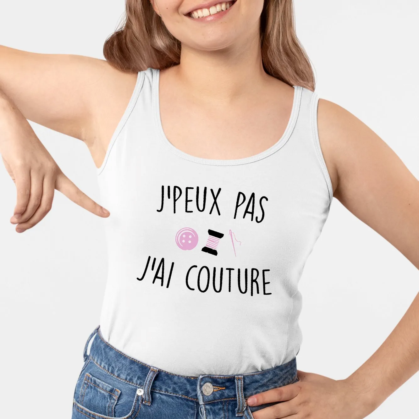 Débardeur Femme J'peux pas j'ai couture