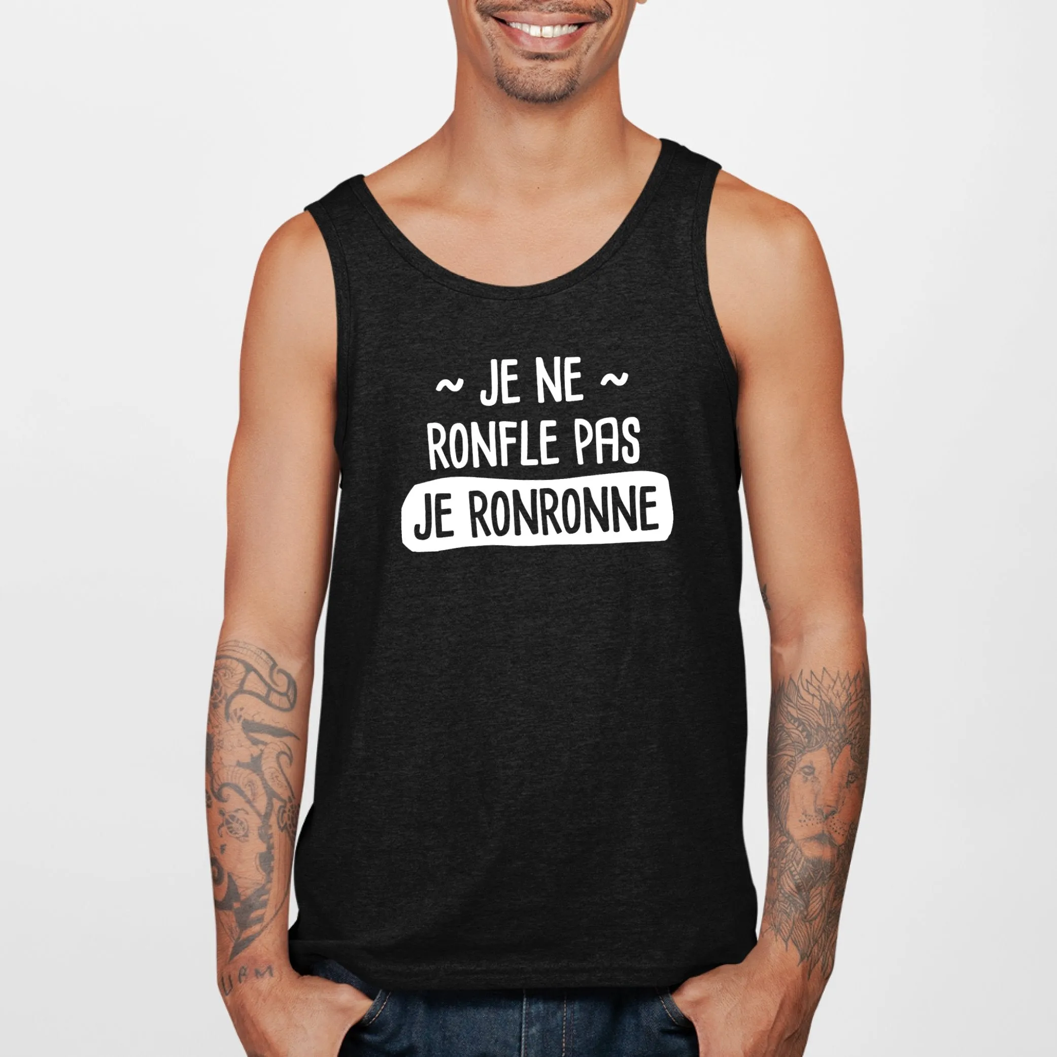 Débardeur Homme Je ne ronfle pas je ronronne