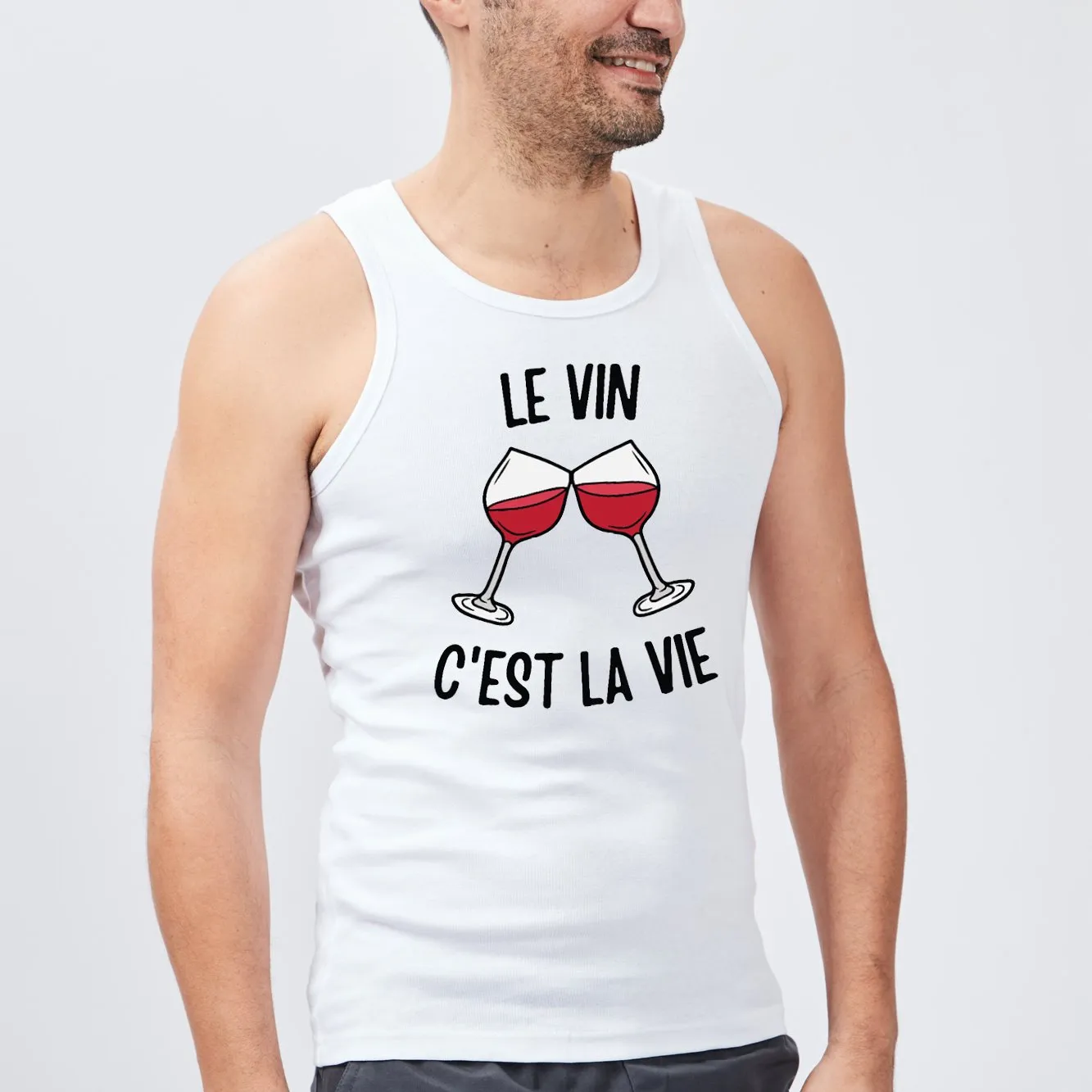 Débardeur Homme Le vin c'est la vie