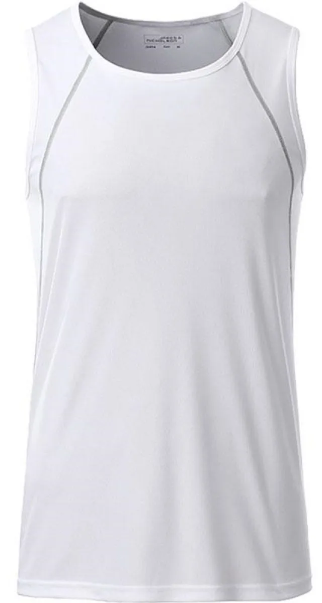 Débardeur running respirant - Homme - JN494 - blanc et gris 