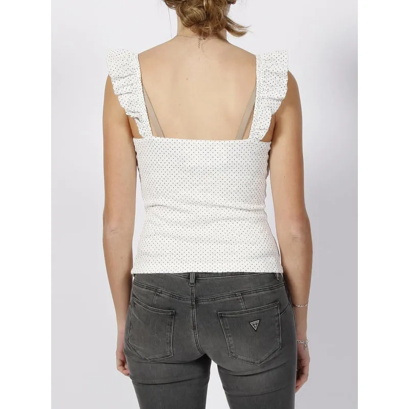 Débardeur à pois vincenza blanc femme - Guess | wimod