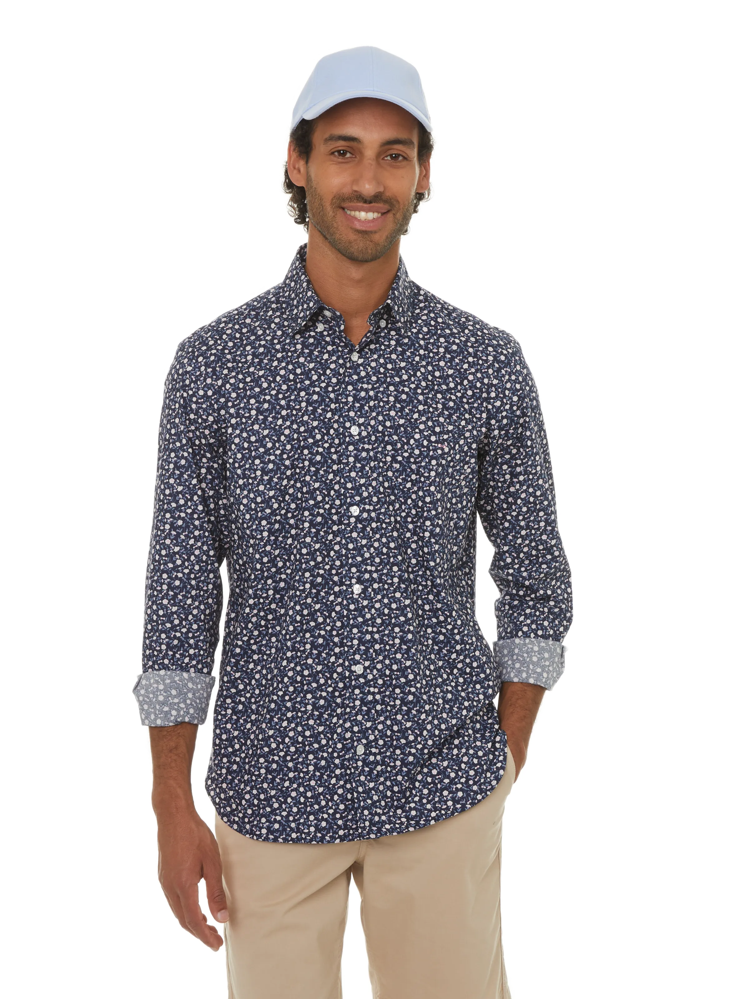 EDEN PARK  Chemise fleuris en coton - Bleu