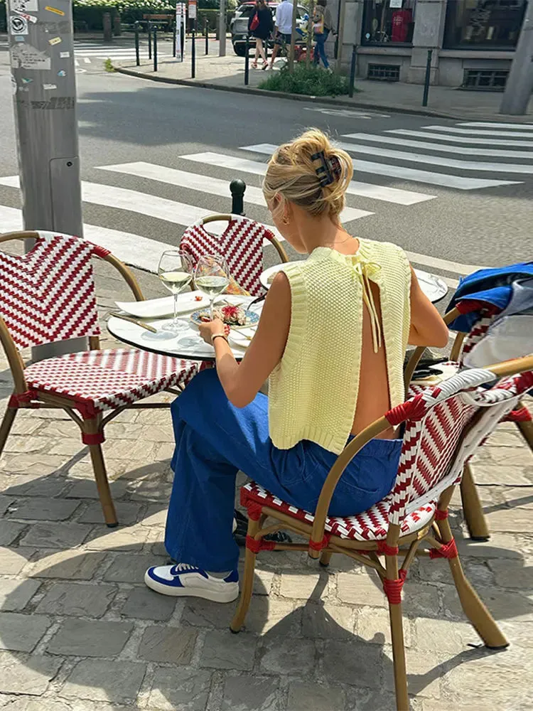 Edith | Top en tricot jaune chic