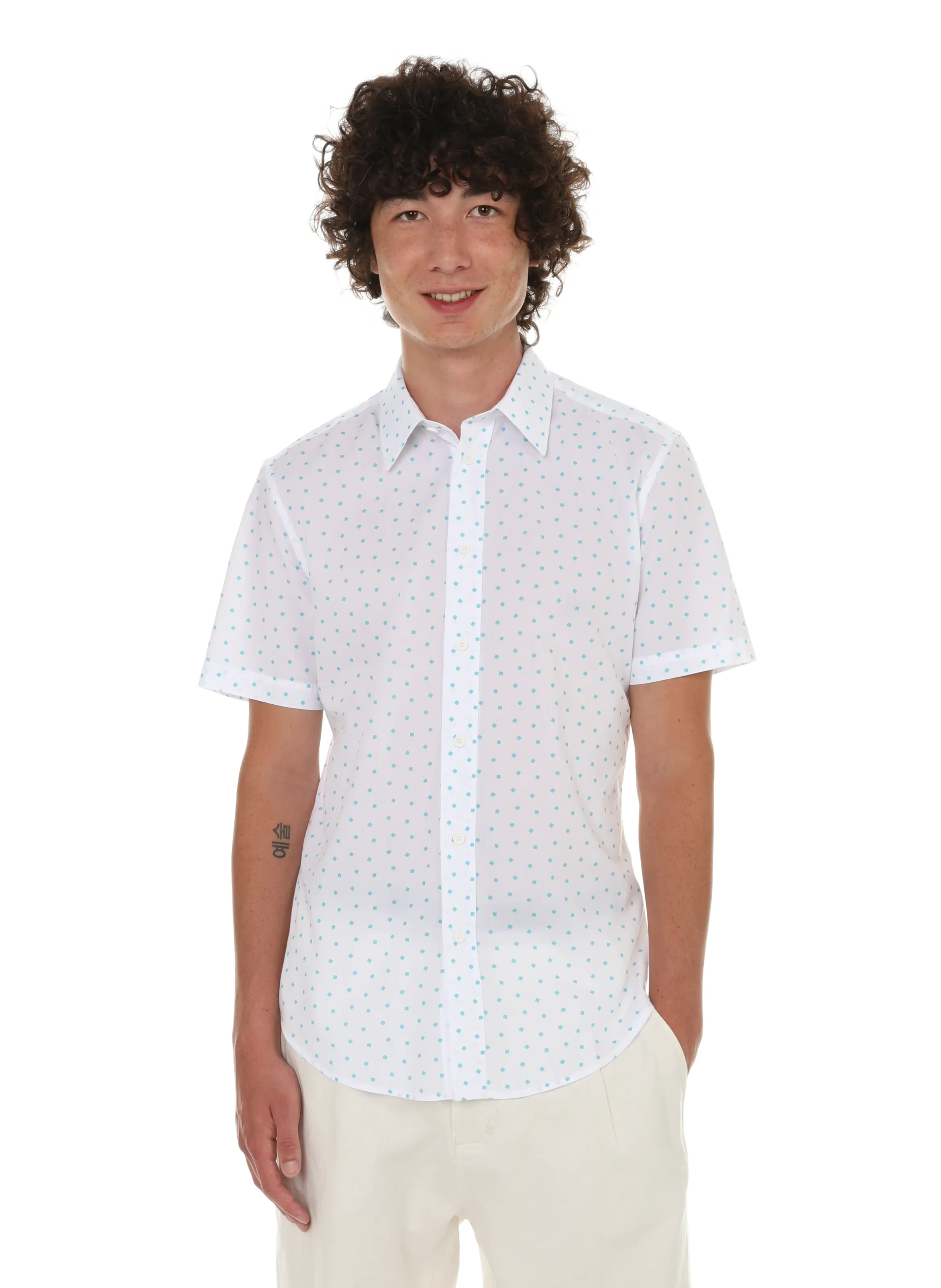 ESPRIT  Chemise à motif en coton  - Blanc