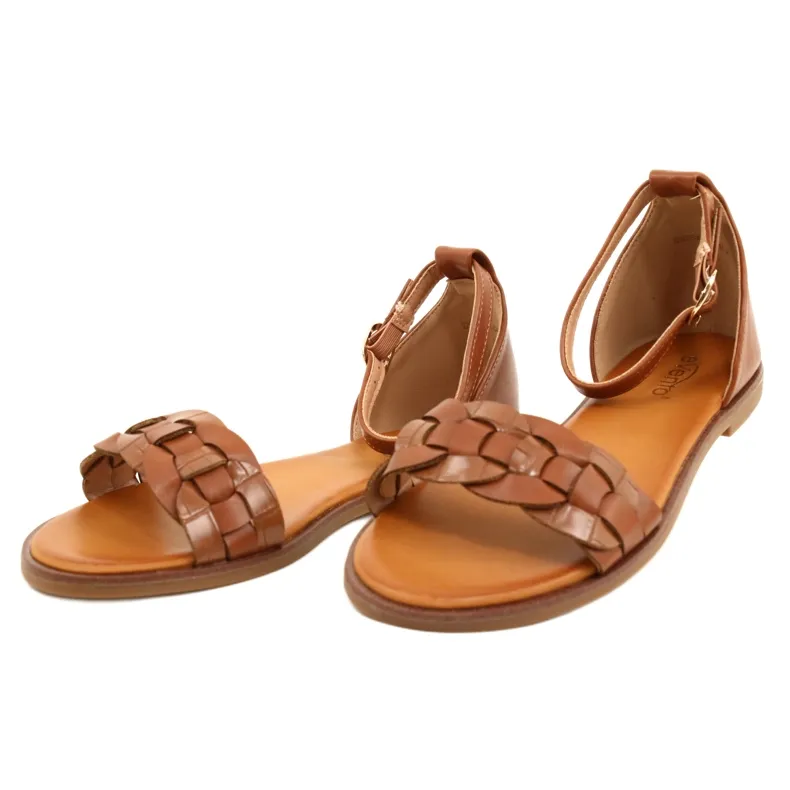 Evento Sandales pour femmes avec une tresse 22SD35-4604 Camel brun