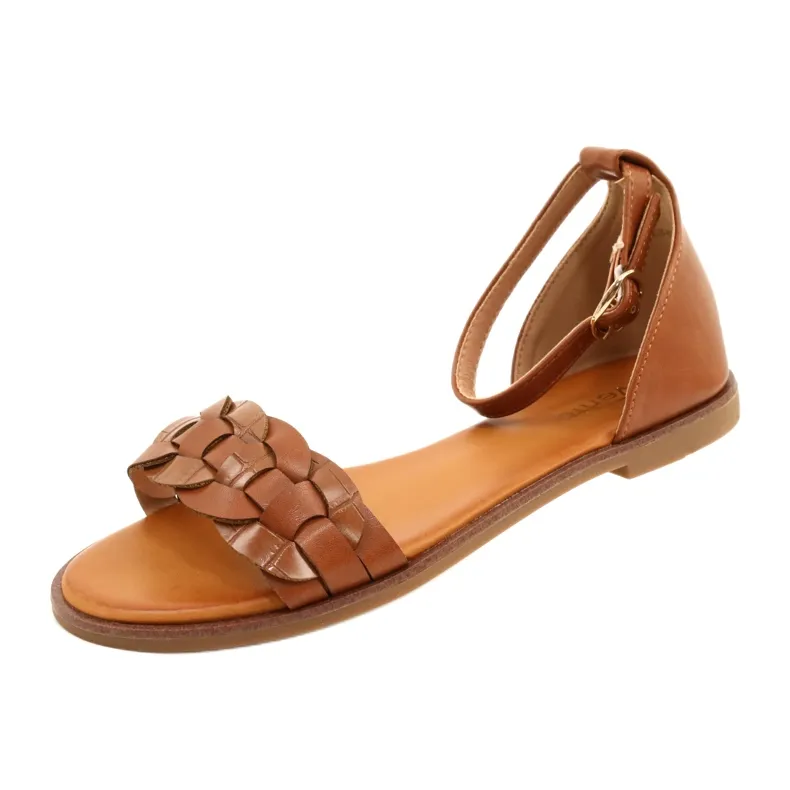 Evento Sandales pour femmes avec une tresse 22SD35-4604 Camel brun