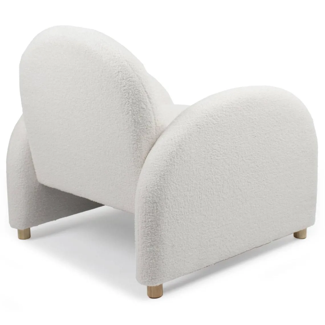 Fauteuil club Bowie Tissu bouclette Blanc | 3 Suisses