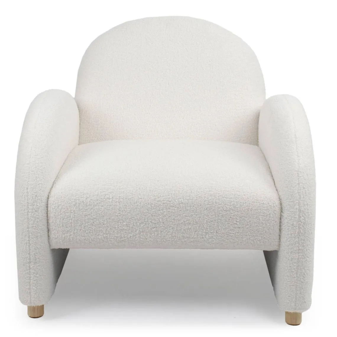 Fauteuil club Bowie Tissu bouclette Blanc | 3 Suisses