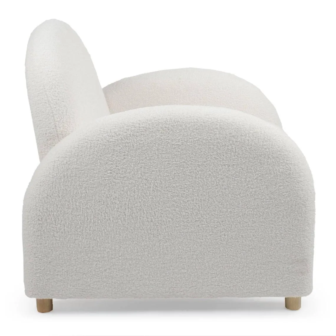 Fauteuil club Bowie Tissu bouclette Blanc | 3 Suisses