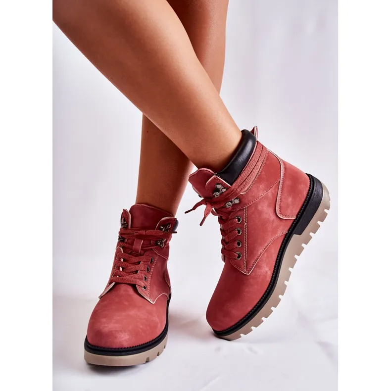 FB3 Bottines en cuir sur la plateforme Red Ressa rouge