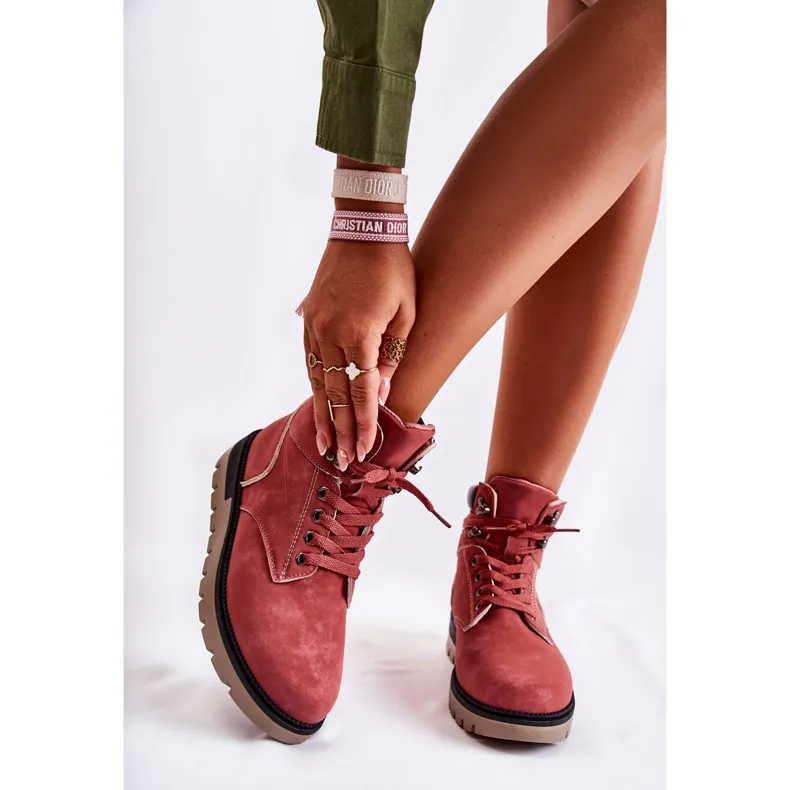 FB3 Bottines en cuir sur la plateforme Red Ressa rouge