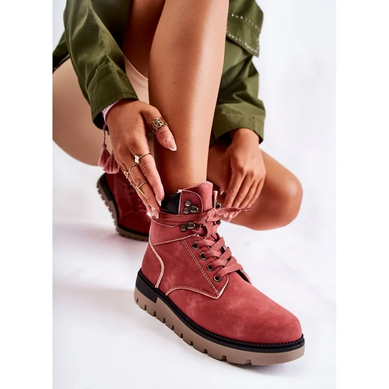 FB3 Bottines en cuir sur la plateforme Red Ressa rouge