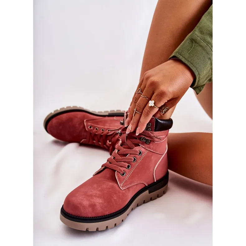 FB3 Bottines en cuir sur la plateforme Red Ressa rouge