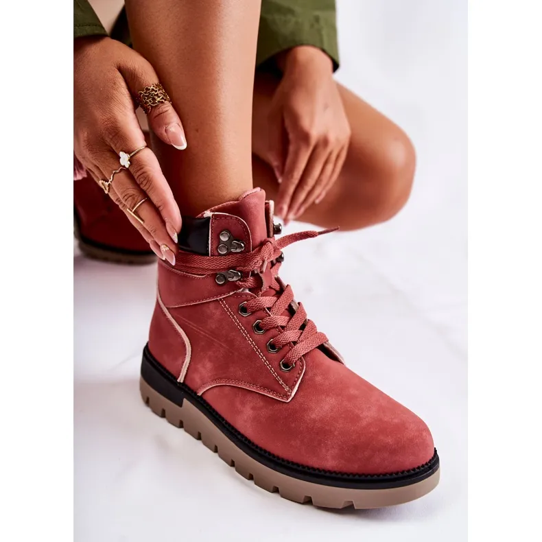 FB3 Bottines en cuir sur la plateforme Red Ressa rouge