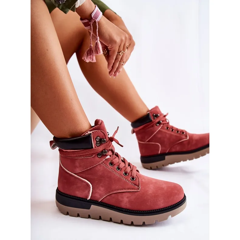 FB3 Bottines en cuir sur la plateforme Red Ressa rouge