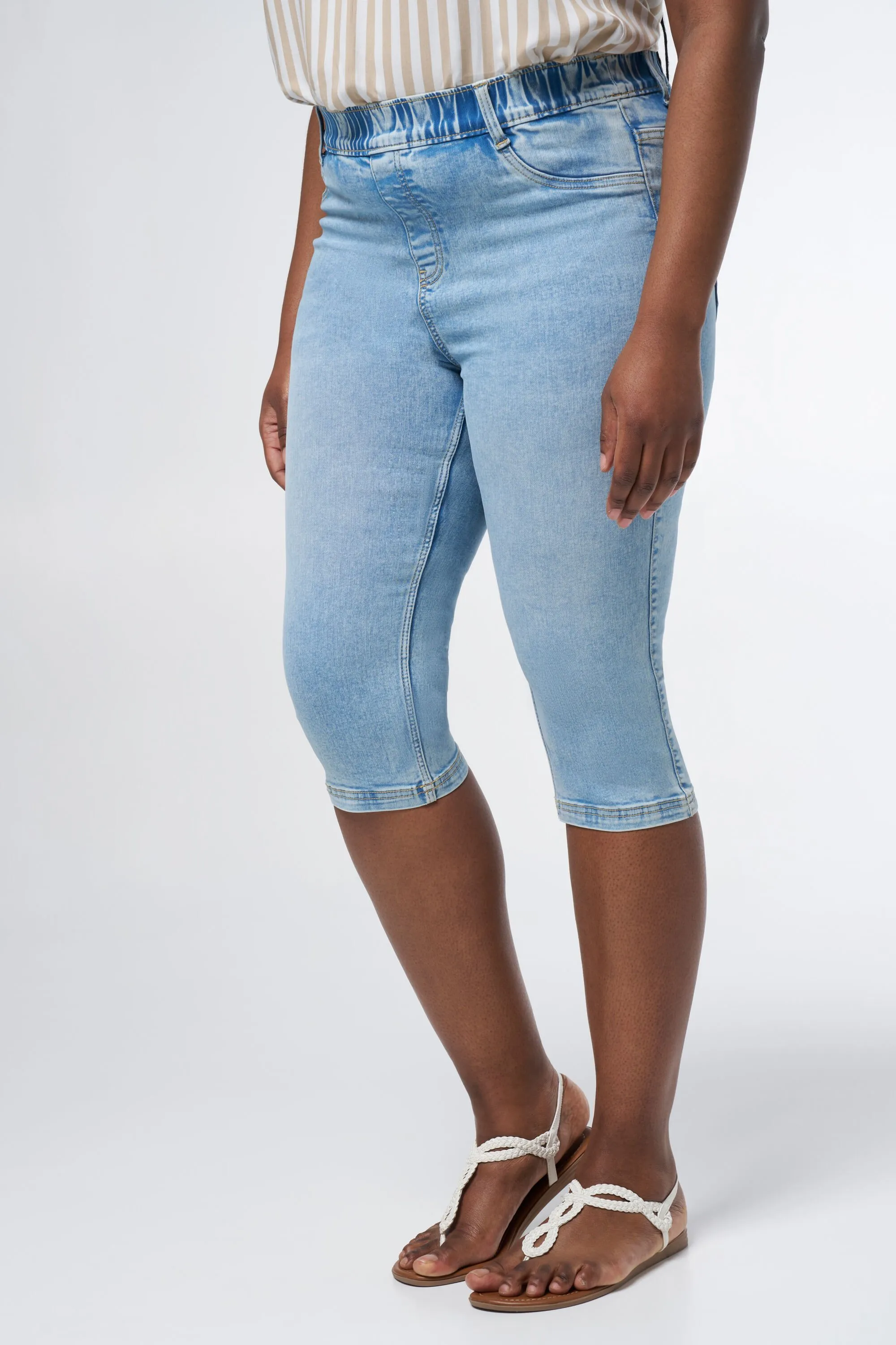 Femmes Tregging corsaire Bleached Denim | MS Mode