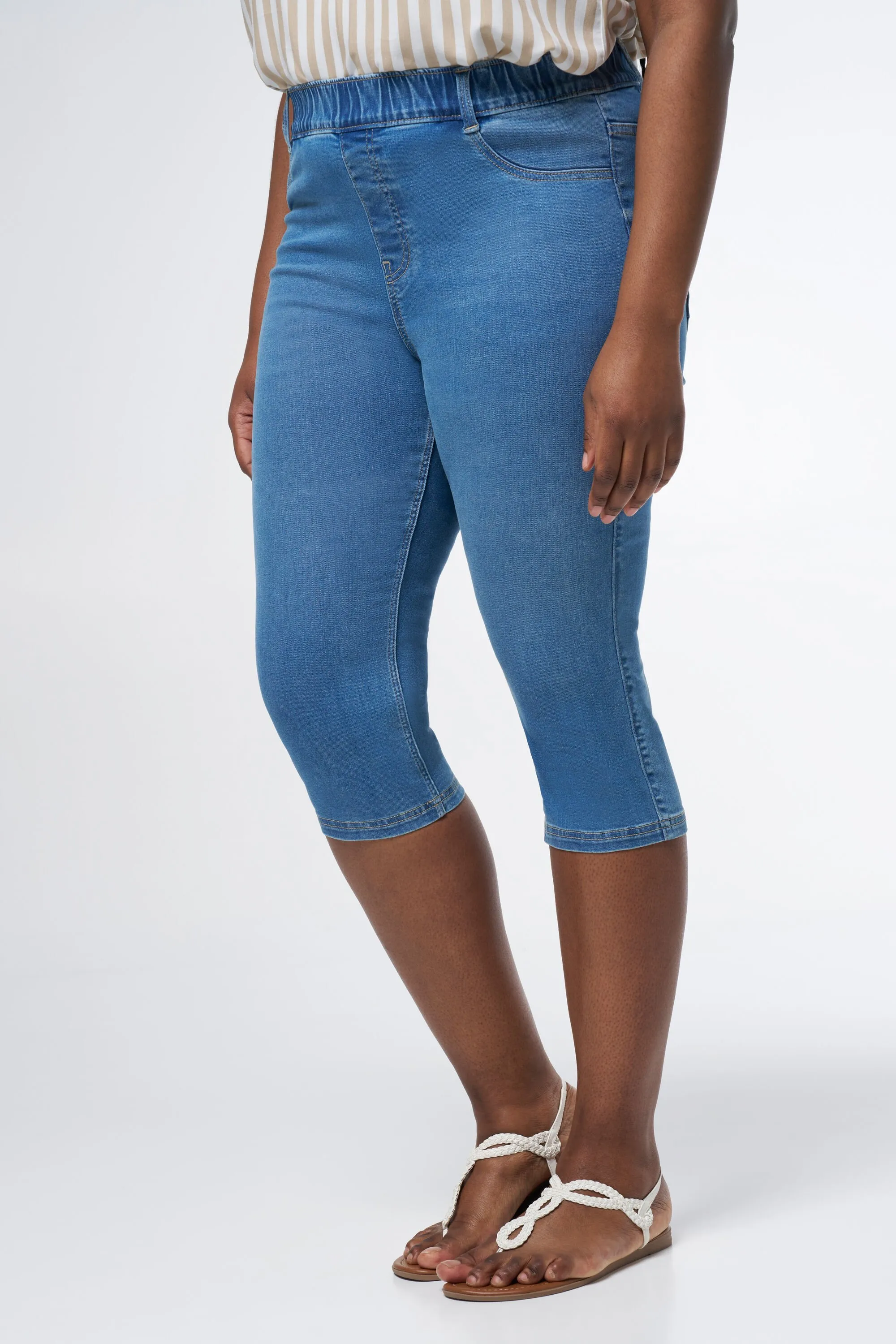 Femmes Tregging corsaire Stonewash Denim | MS Mode