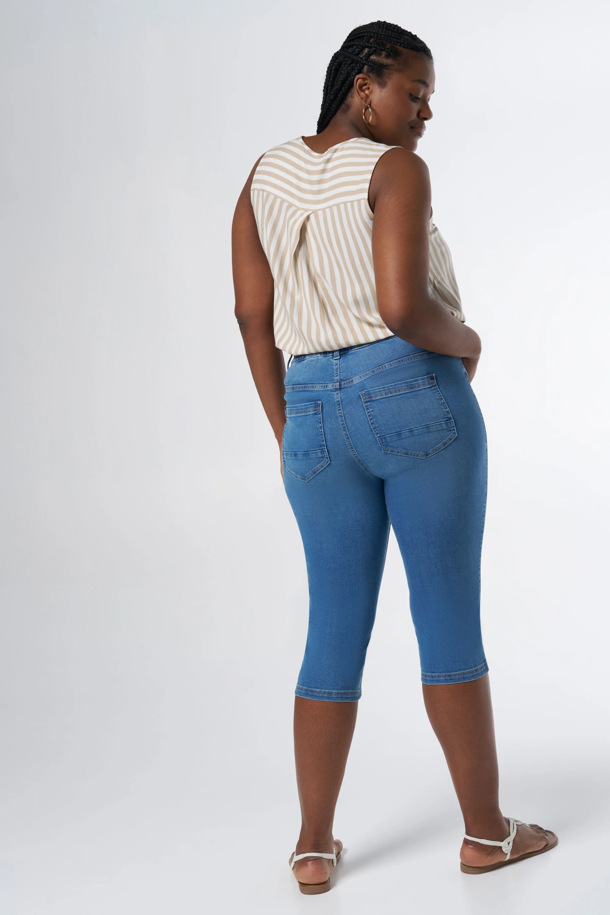 Femmes Tregging corsaire Stonewash Denim | MS Mode