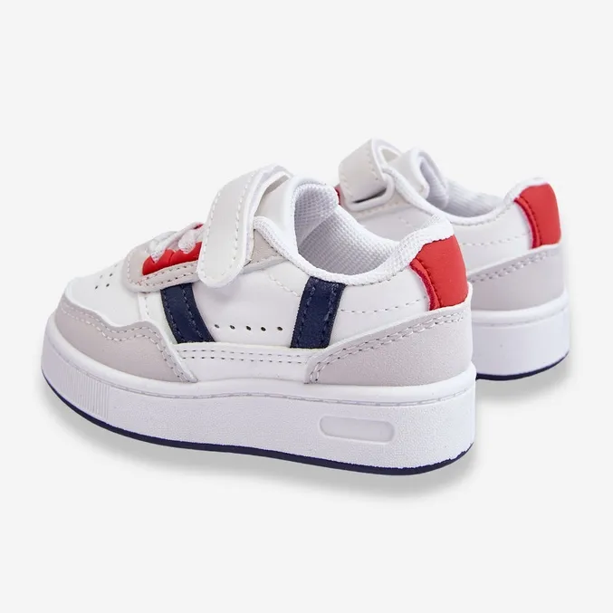 FR1 Chaussures de sport classiques pour enfants Marlin blanc et rouge blanche