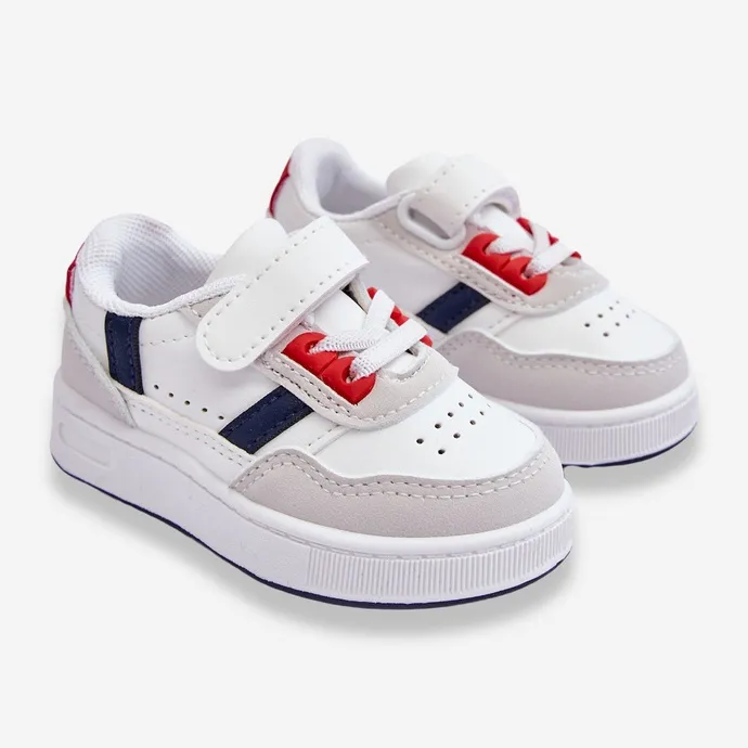 FR1 Chaussures de sport classiques pour enfants Marlin blanc et rouge blanche