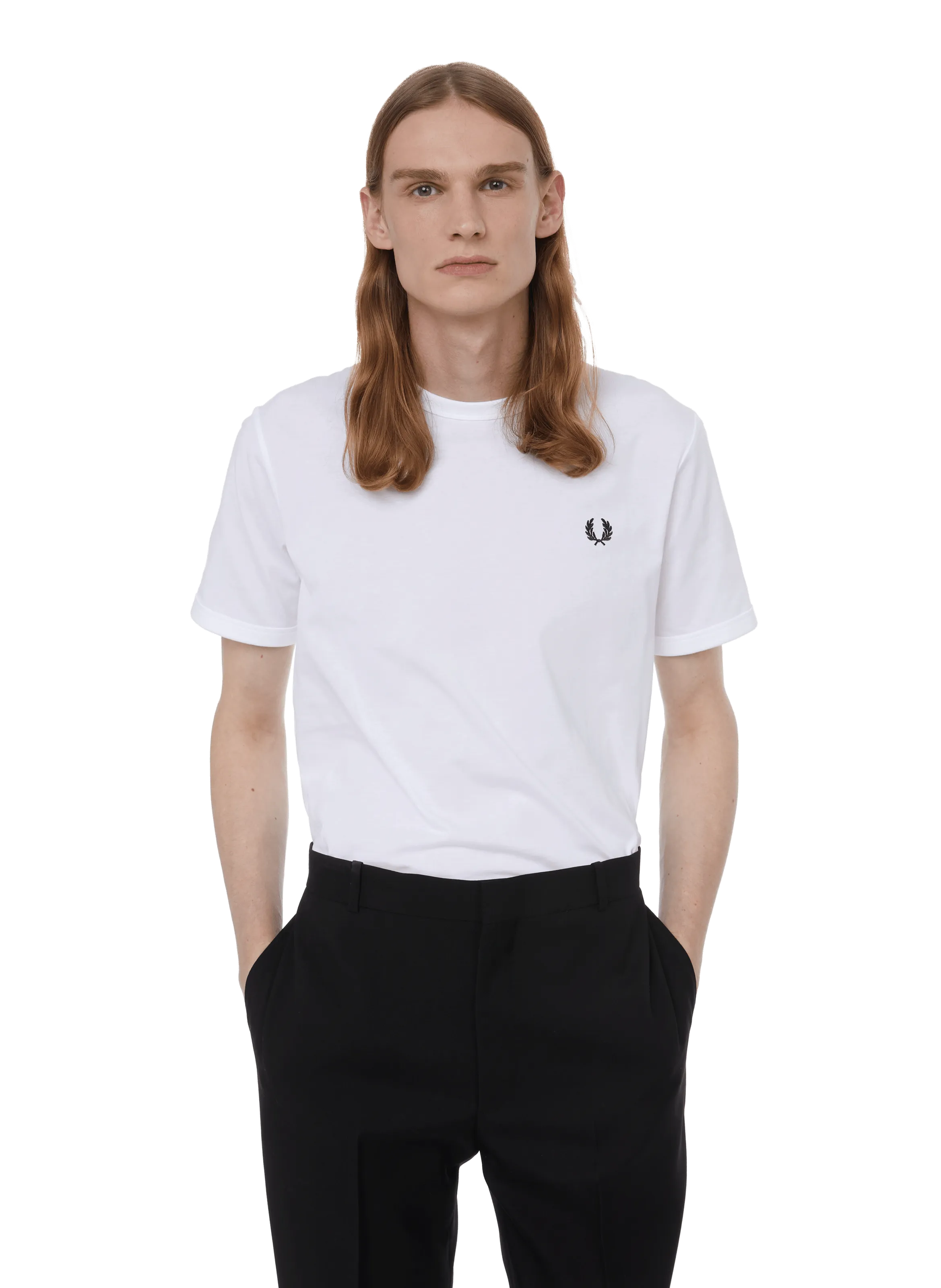 FRED PERRY  T-shirt à bordures contrastantes - Blanc