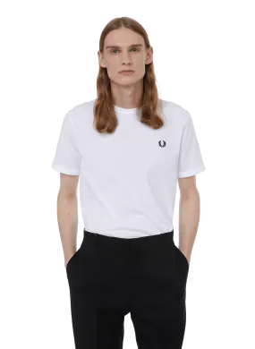 FRED PERRY  T-shirt à bordures contrastantes - Blanc