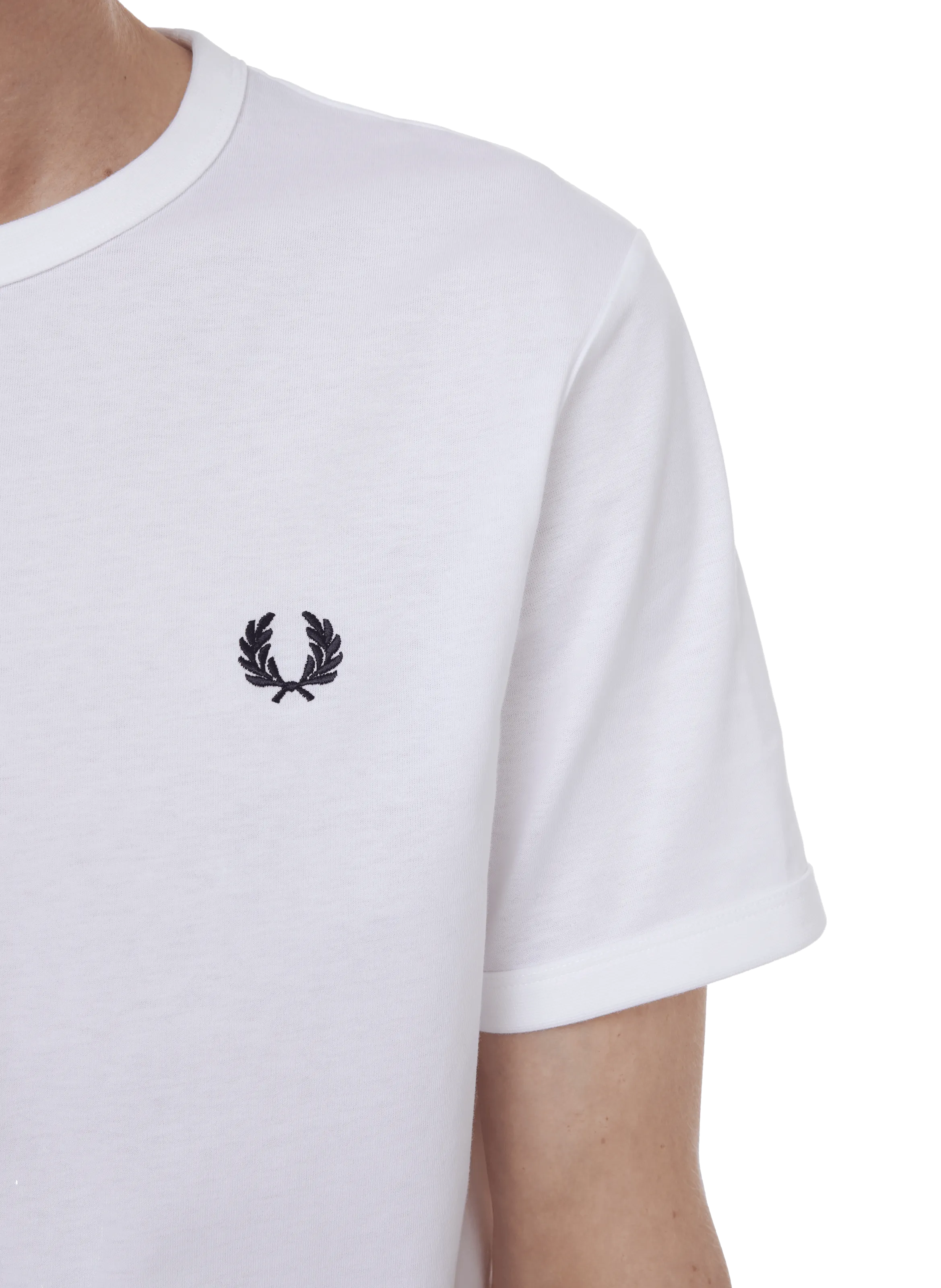 FRED PERRY  T-shirt à bordures contrastantes - Blanc