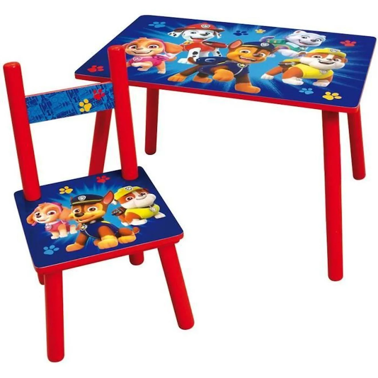 FUN HOUSE PAT'PATROUILLE Table H 41,5 cm x l 61 cm x P 42 cm avec une chaise H 49,5 cm x l 31 cm x P 31,5 cm - Pour enfant r