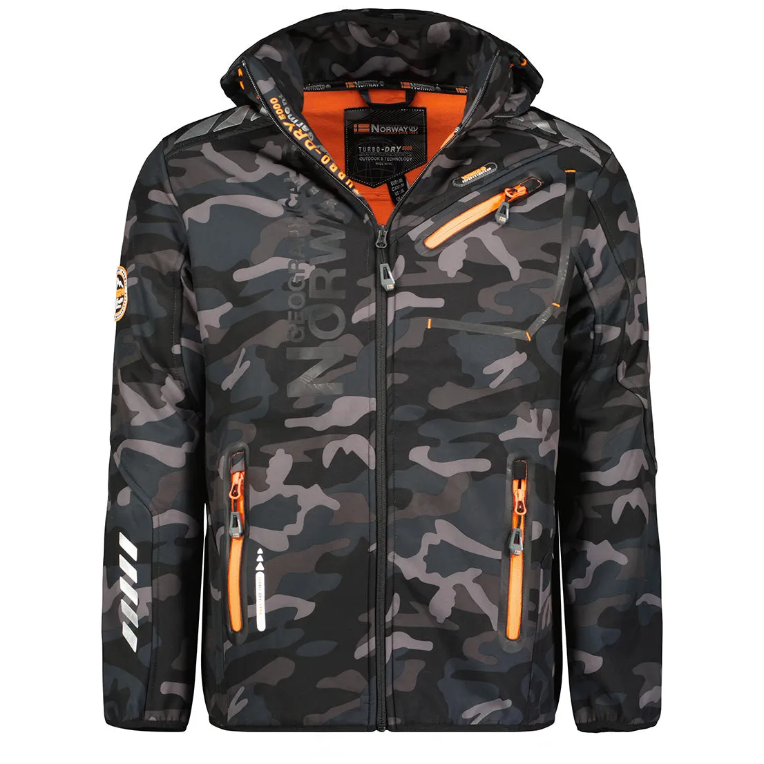 Geographical Norway Royaute Homme - Softshell Camo Noir Orange