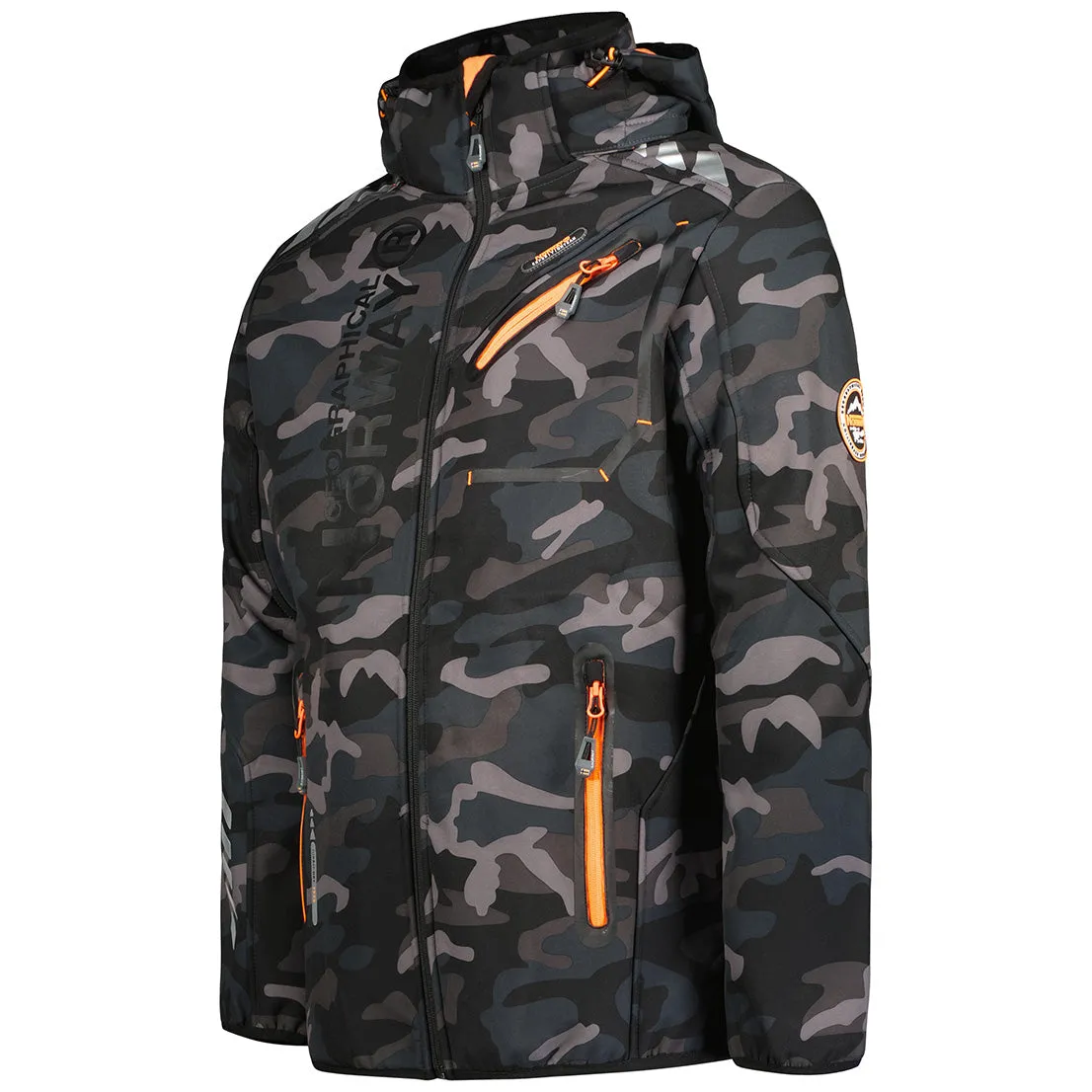 Geographical Norway Royaute Homme - Softshell Camo Noir Orange