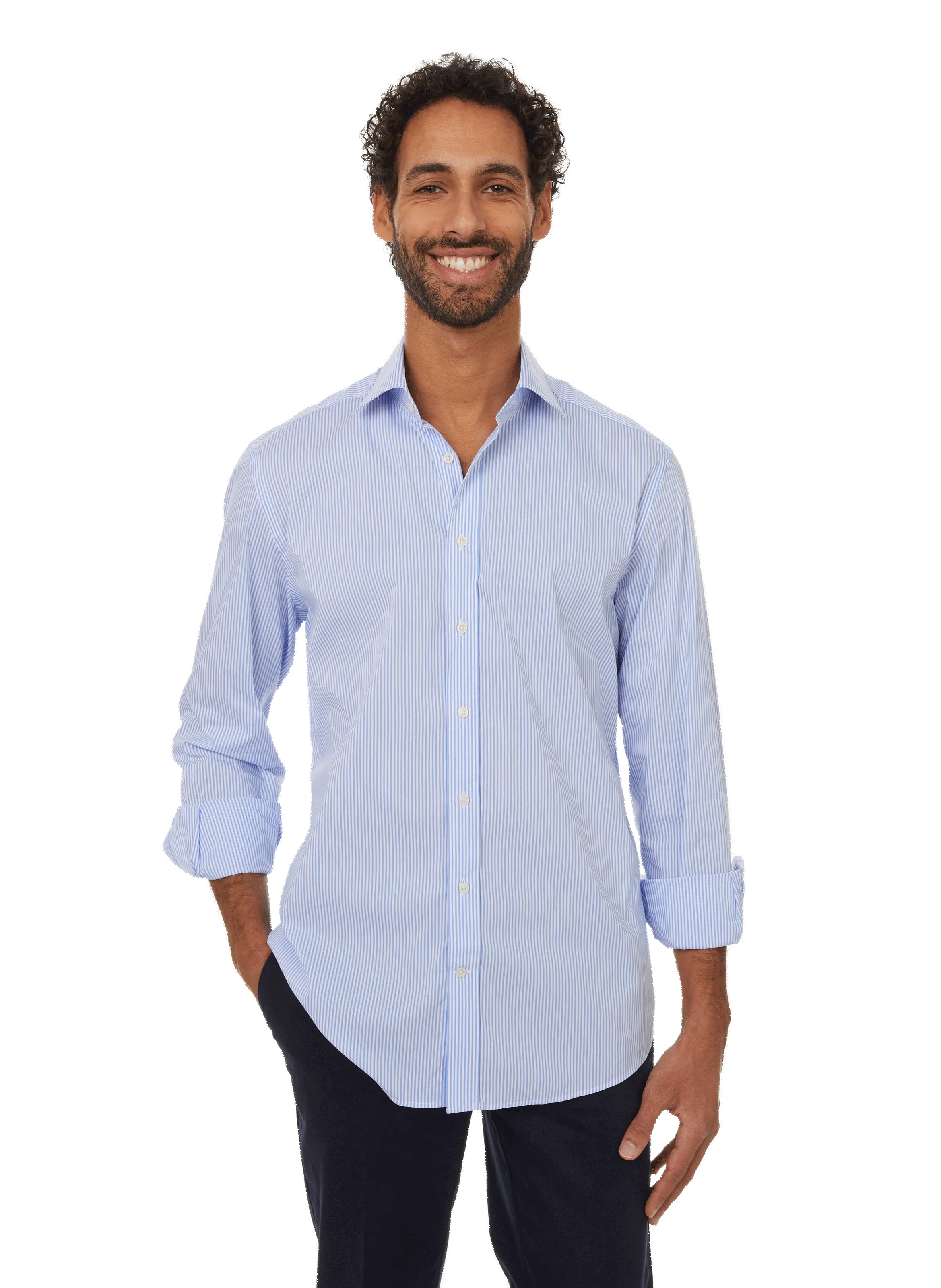 HACKETT  Chemise rayée en coton - Bleu