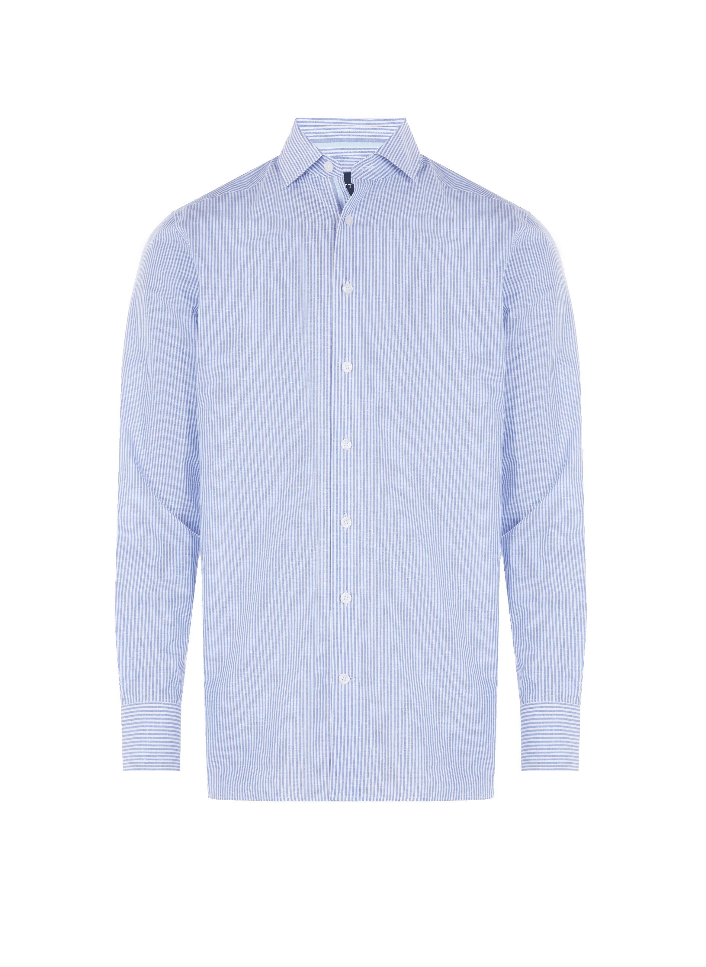 HACKETT  Chemise à rayures en lin et coton - Bleu