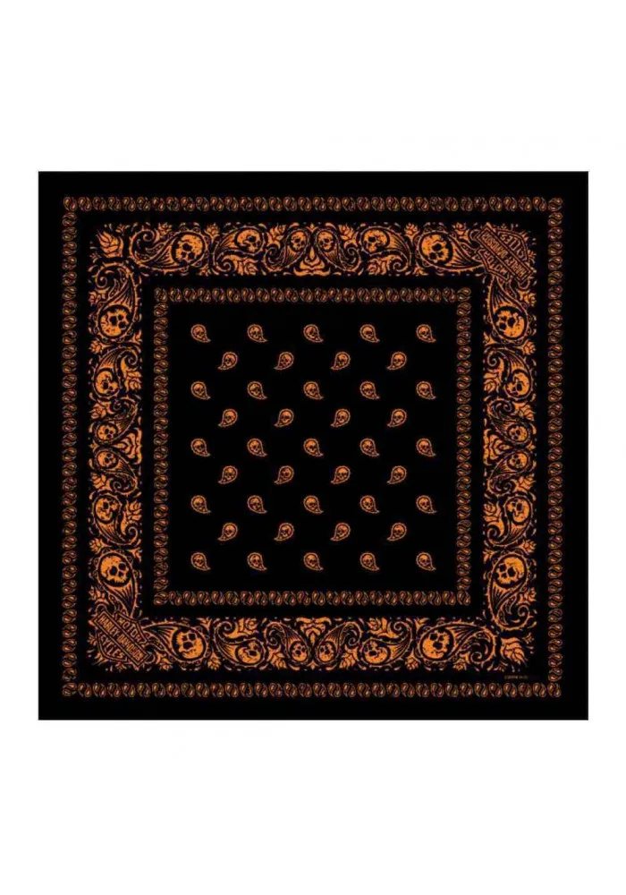 Harley Davidson Homme Devastation Bandana Noir Orange ch BA94764