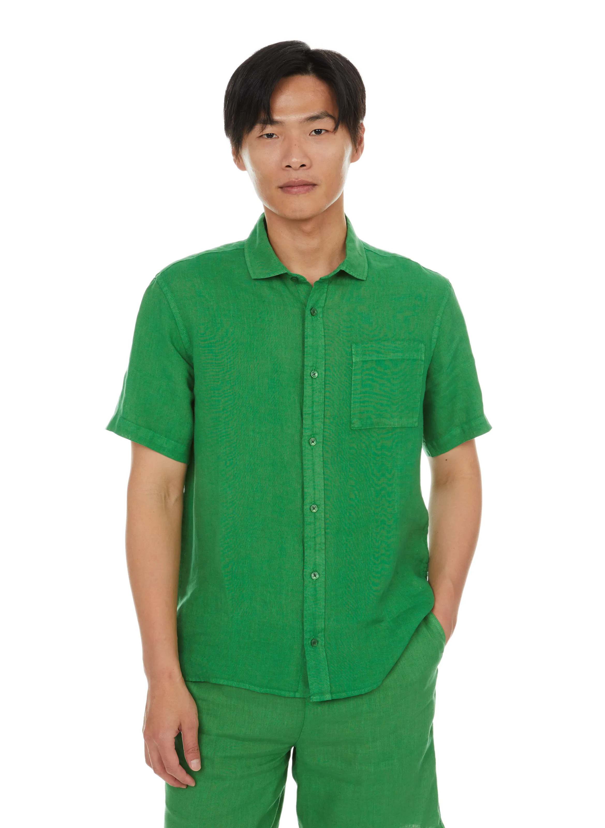 HARRIS WILSON  Chemise manches courtes en lin  - Vert