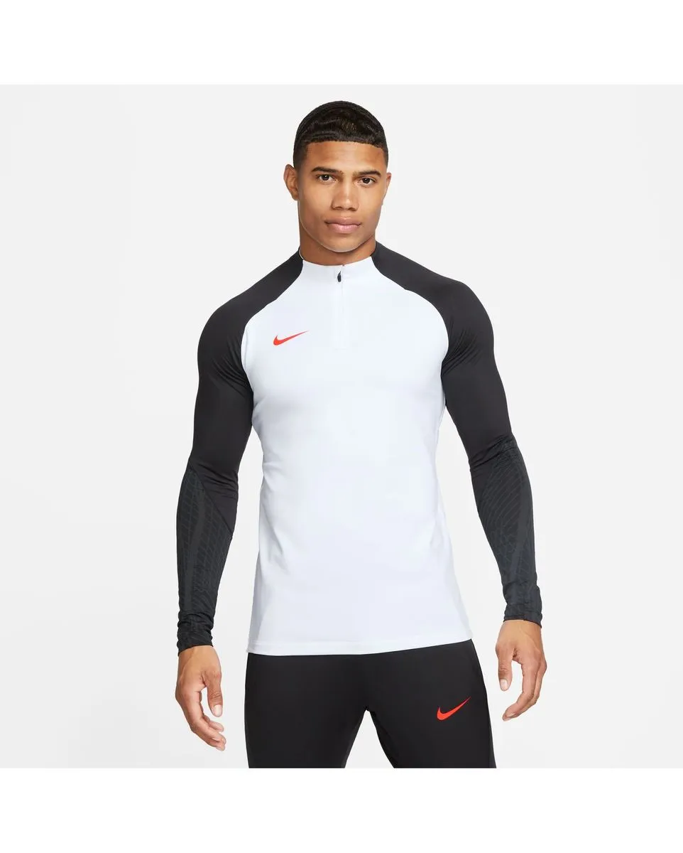 Haut zip Homme M NK DF STRK DRIL TOP Blanc