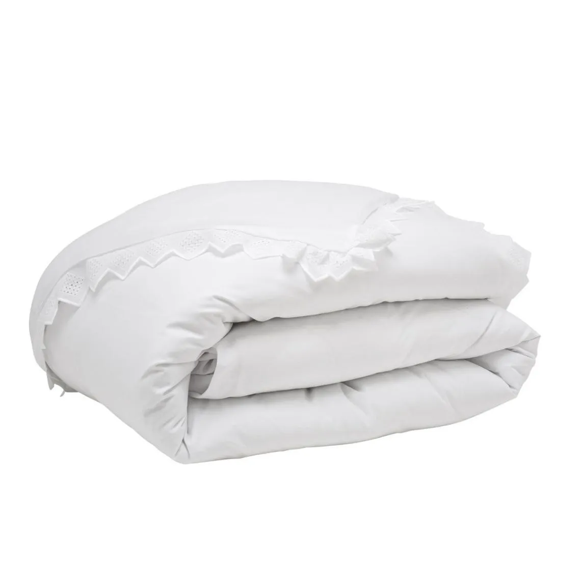 Housse de couette brodée en coton OPÉRA  Blanc, Made in France | 3 Suisses