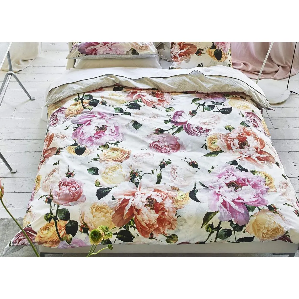 Housse de couette imprimée TOURANGELLE Blanc en percale de coton | 3 Suisses