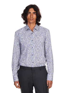 HUGO BOSS  Chemise motif fleuri - Bleu