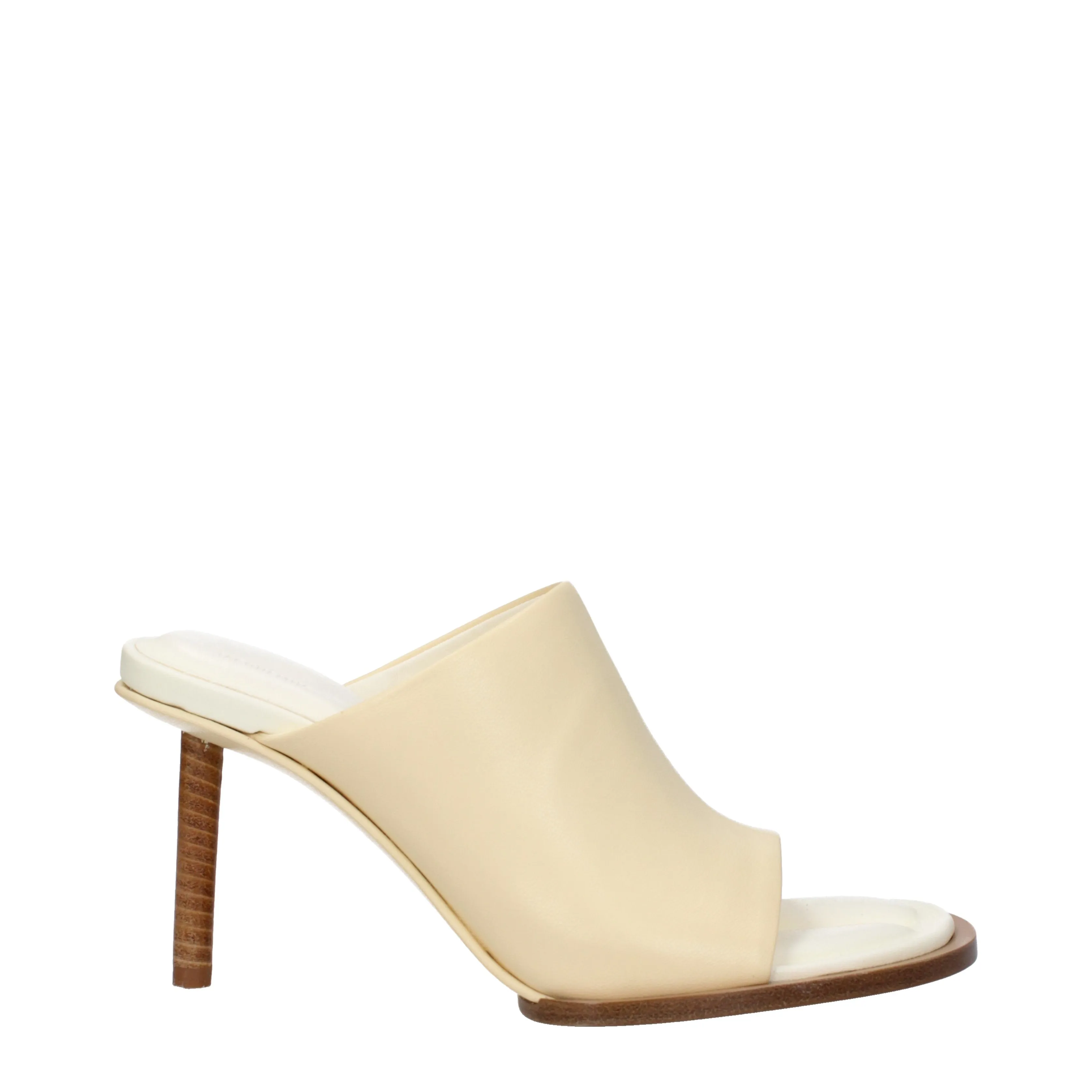 Jacquemus sandals femmes beige en cuir