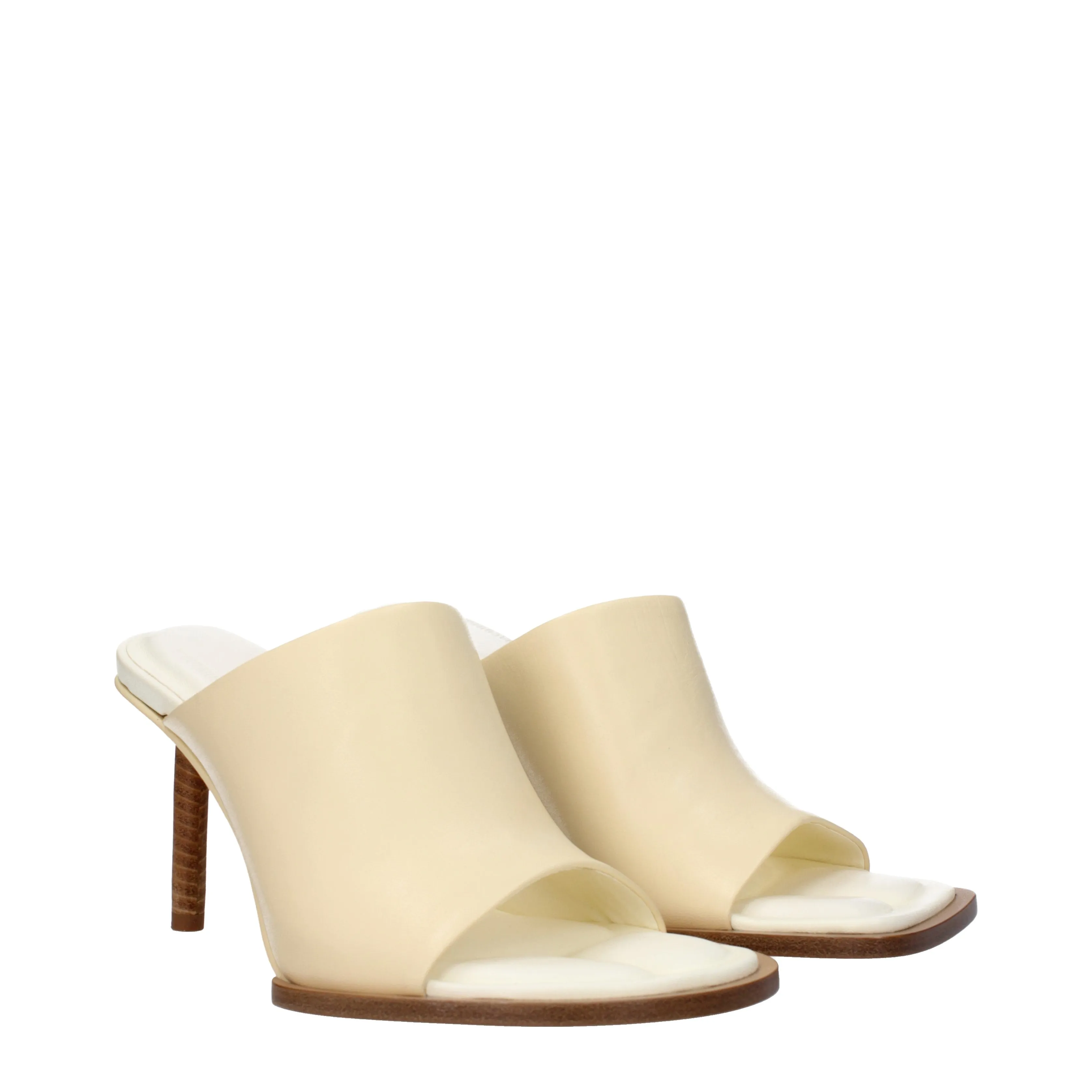 Jacquemus sandals femmes beige en cuir