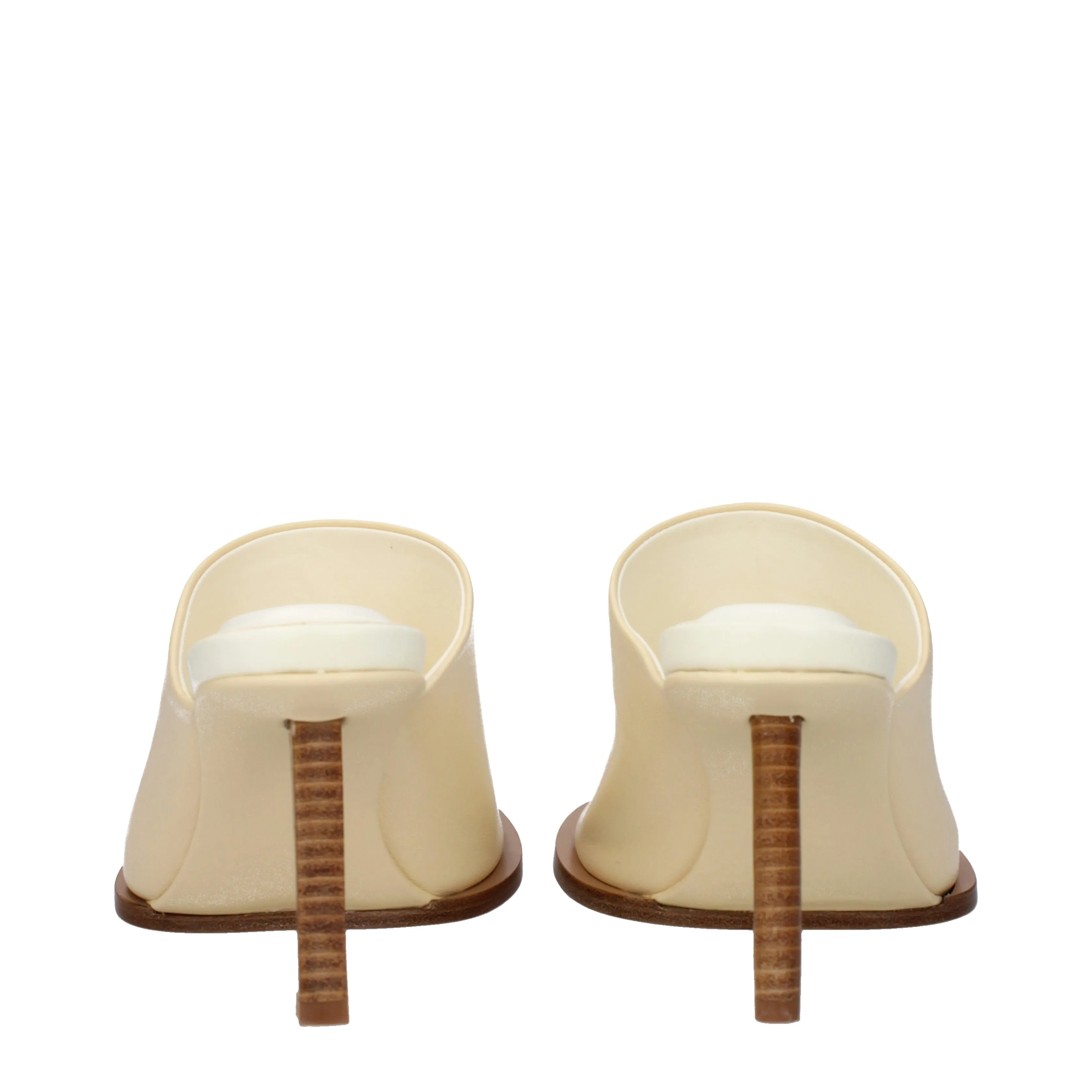 Jacquemus sandals femmes beige en cuir