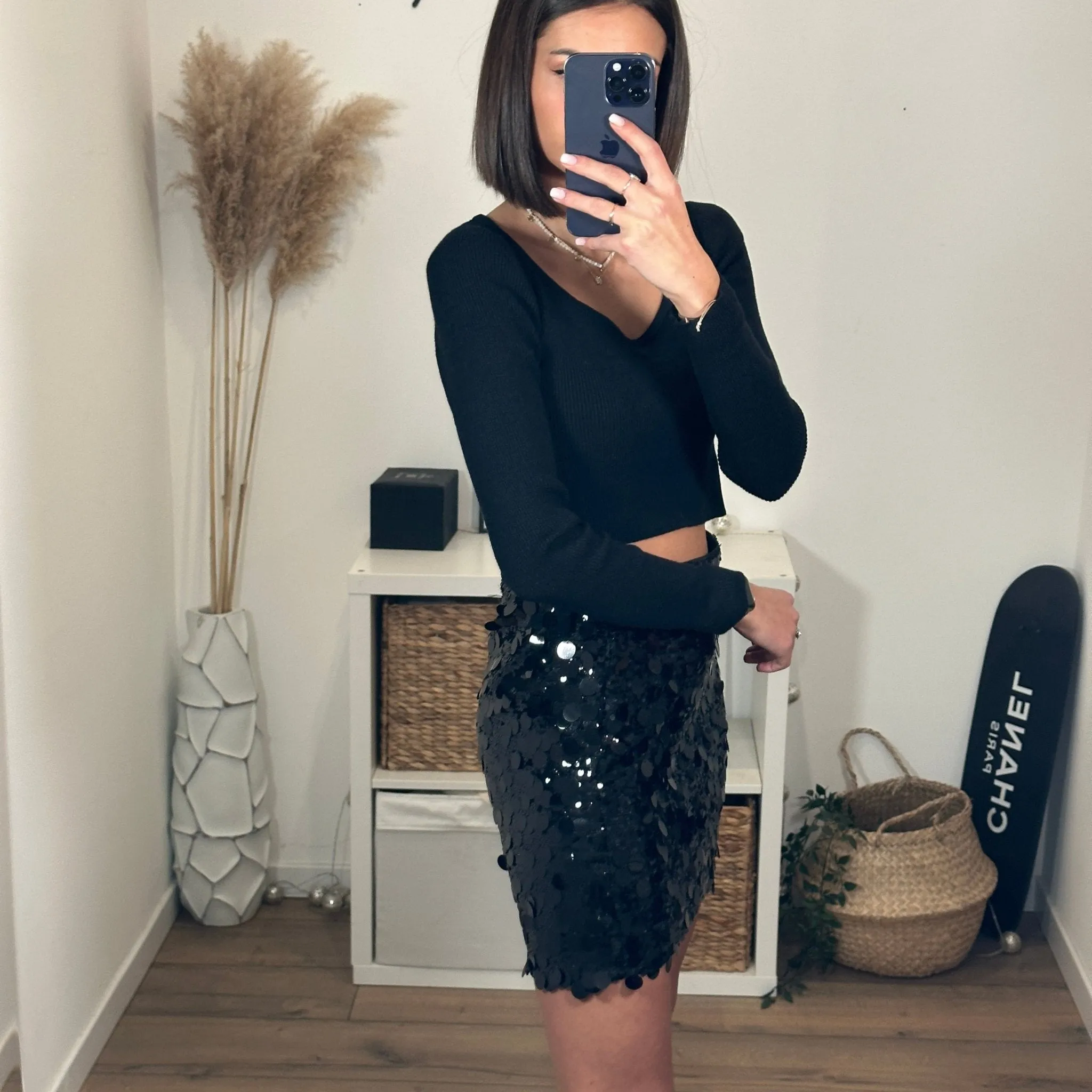 JUPE NOIRE SEQUIN GOLDIE