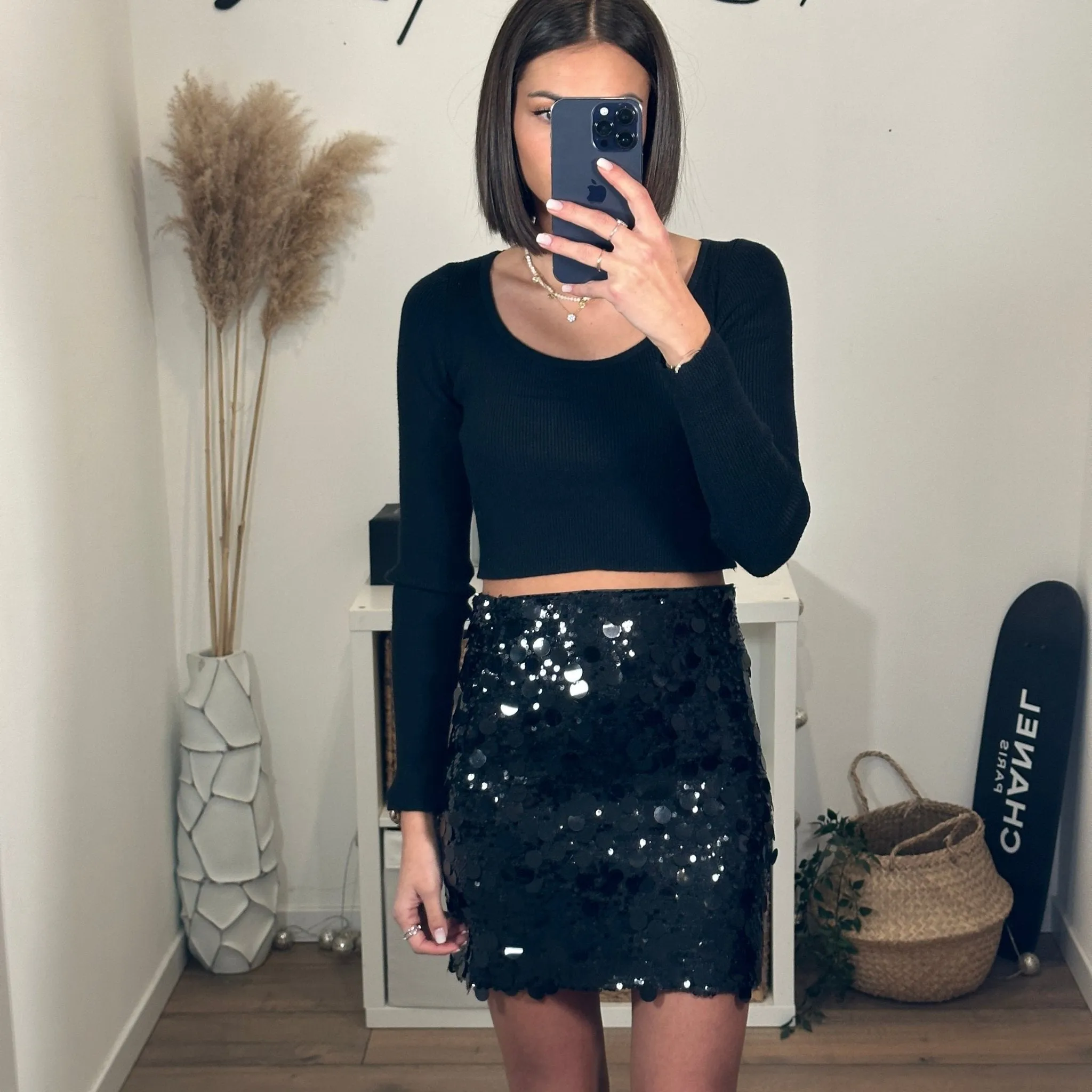 JUPE NOIRE SEQUIN GOLDIE