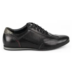 Kampol Chaussures casual en cuir pour hommes 64/15 noir le noir