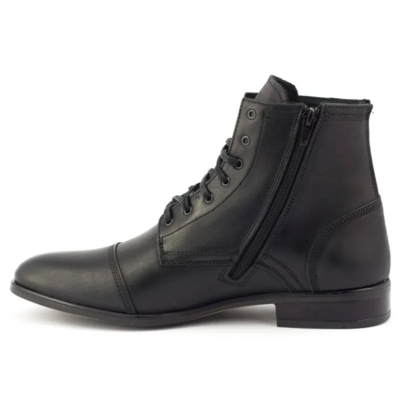 KENT Bottines Chelsea en cuir pour hommes 287D Św noir le noir